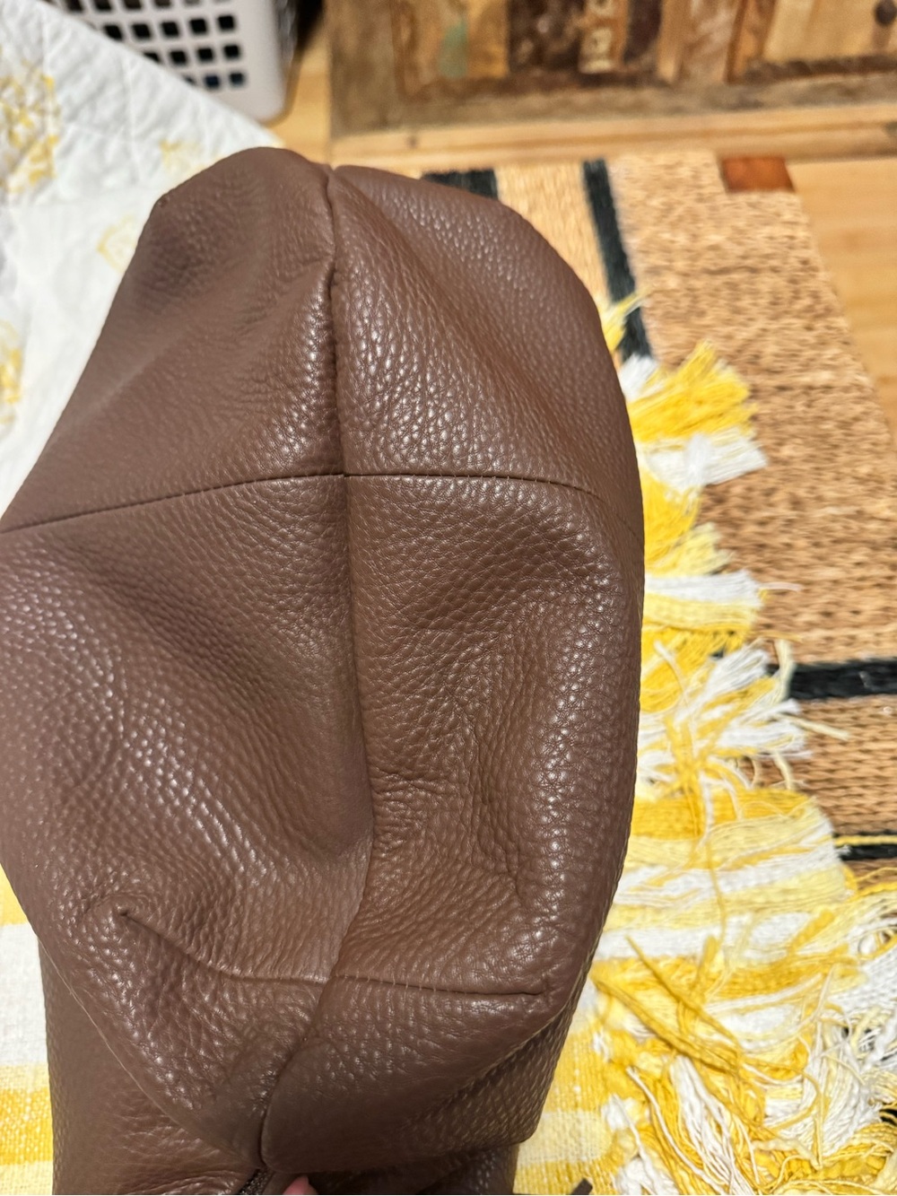 Classic Brown Leather Hobo Tote with Tassel - Picture 4 of 7